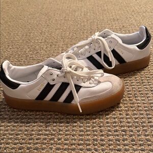 Adidas Samba White and Black with Gum Sole